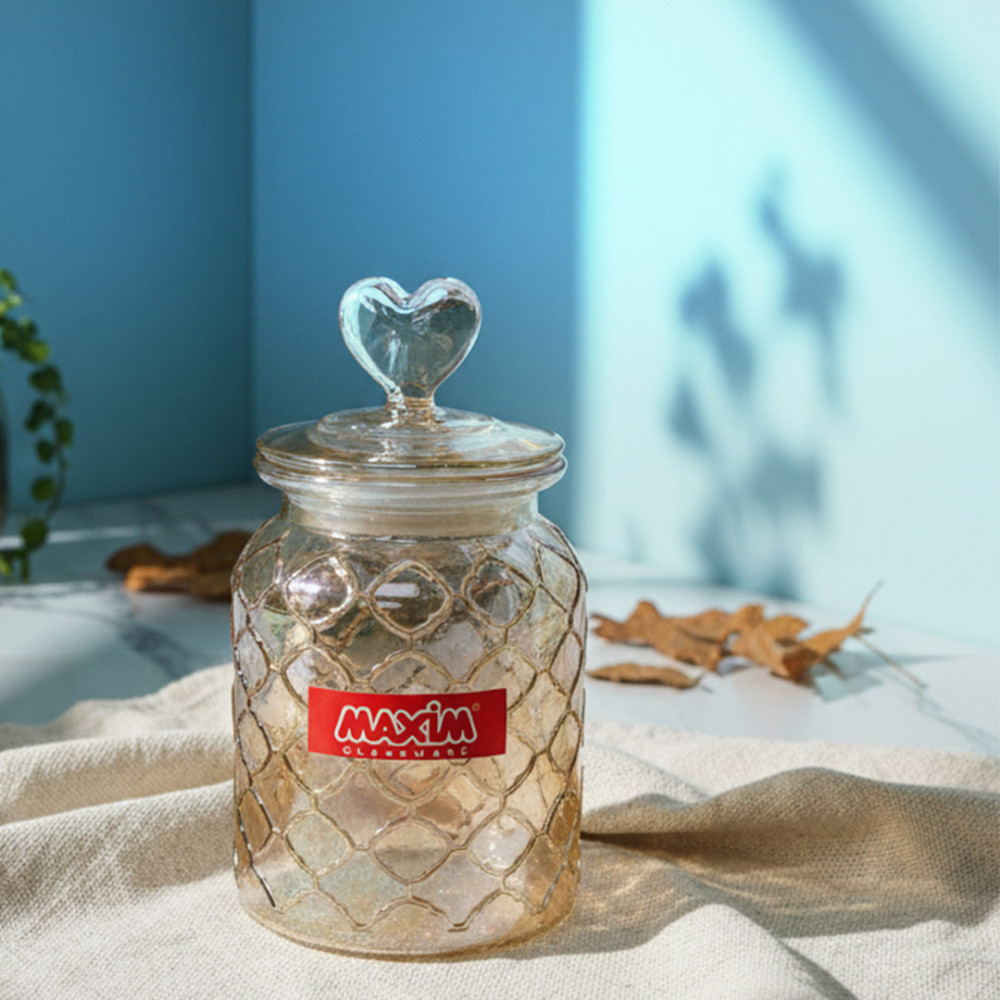 MAXIM TOPLES AMBER W/ HEART LID M 950ML (12)