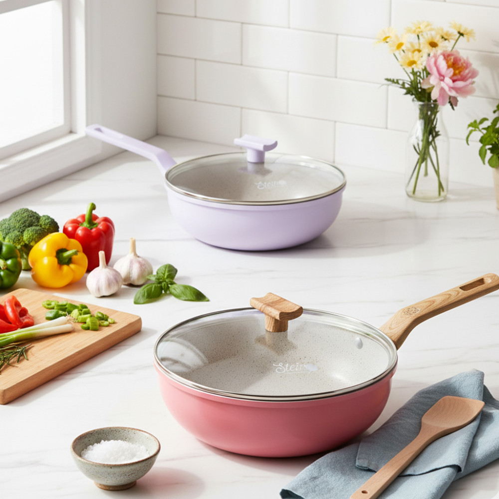 STEIN COOKWARE GLOW PAN WOK VIOLET/ROSE
