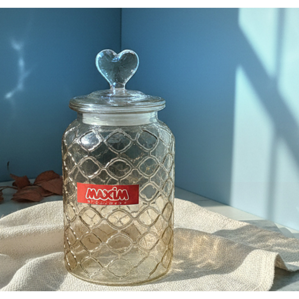 MAXIM TOPLES AMBER W/ HEART LID L 1350ML (12)