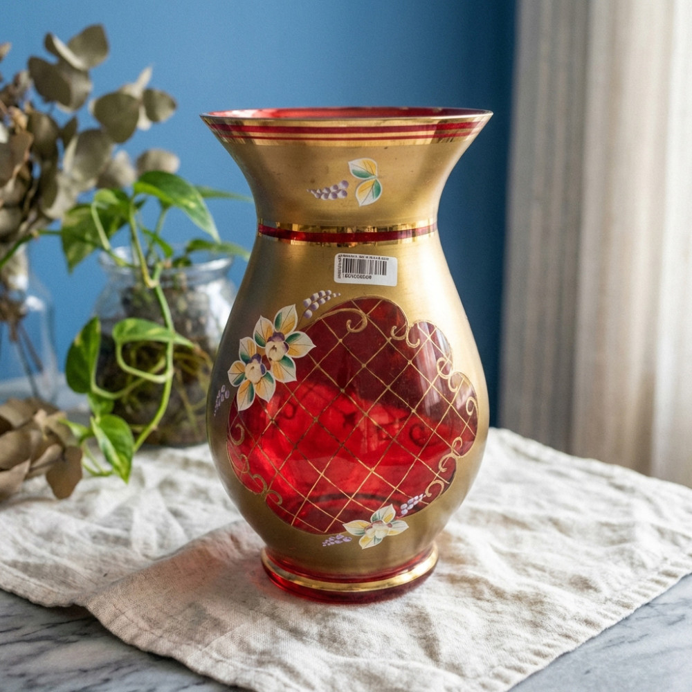 BOHEMIA $ VASE BUNGA 20/28 25104 RUBY