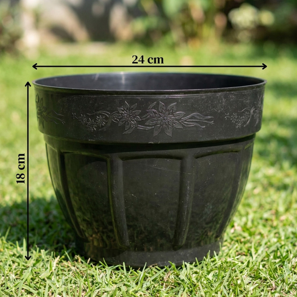 ELANDRA NEW POT BUNGA OKE 25 HITAM(144)