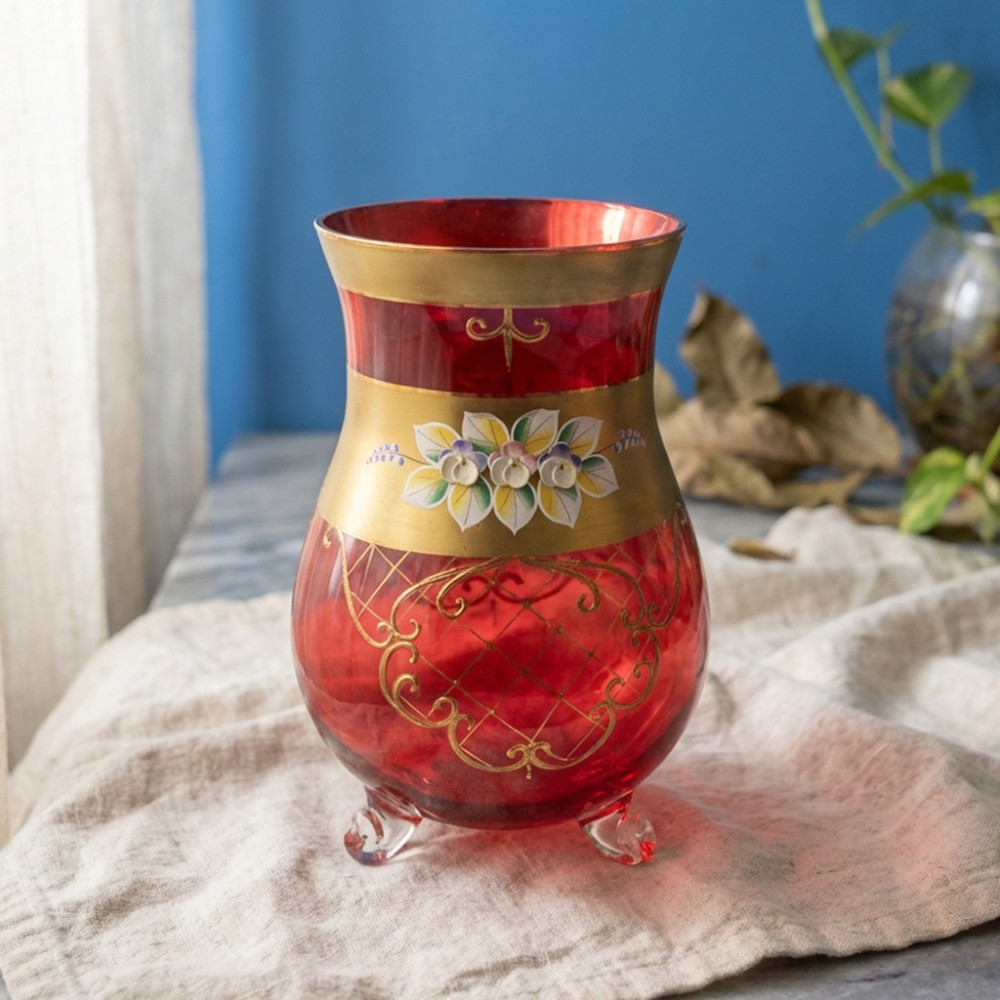 BOHEMIA $ VASE BUNGA 621/23 RUBY