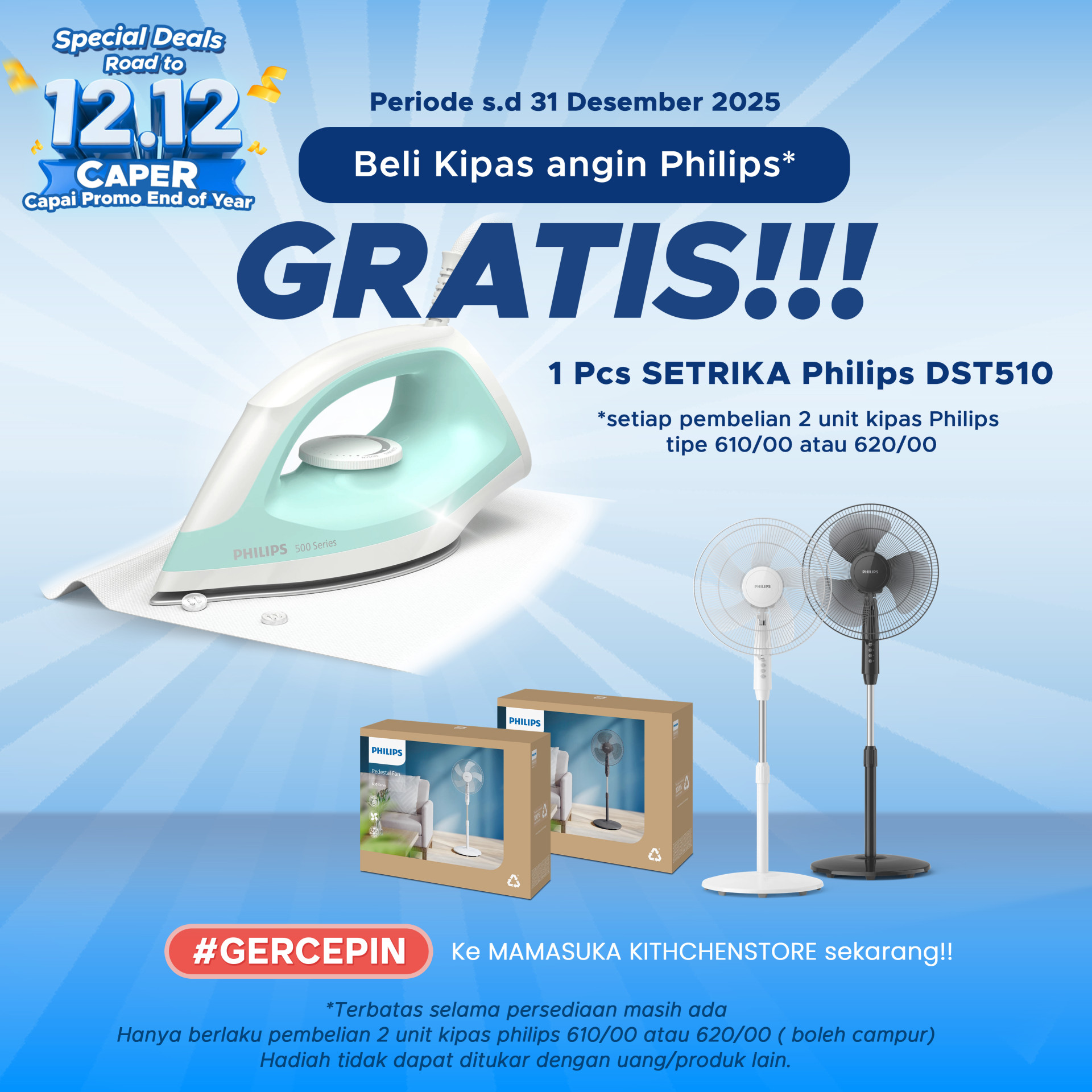 GASSKEUN 💨 Beli Kipas Philips, Dapat Setrika GRATISSS!