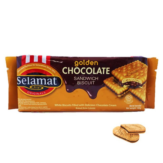 SELAMAT SANDWICH BISCUIT GOLDEN CHOCO 102G X 24