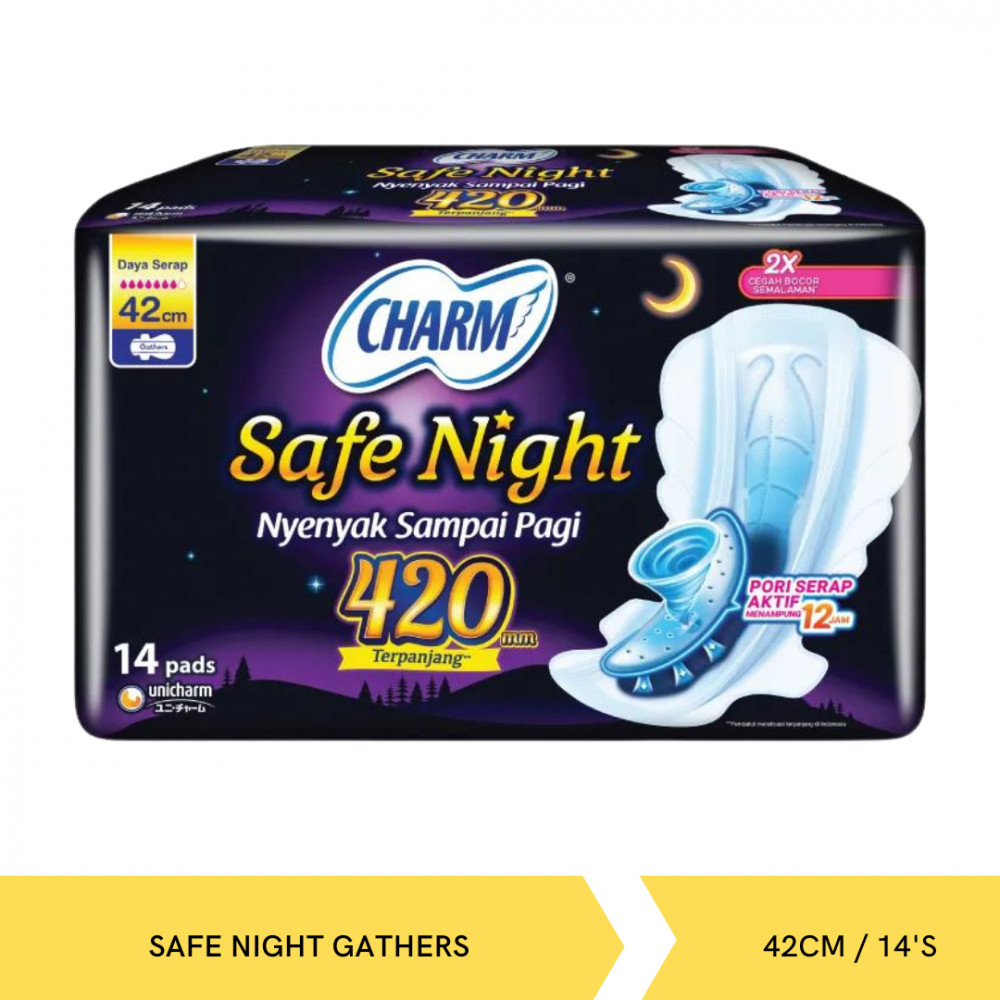 CHARM SAFE NIGHT GATHERS 42CM/14`S X 15