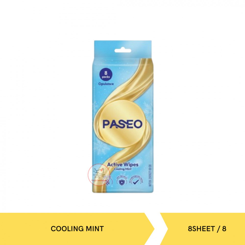 PASEO OP ACT WIPES COOLING MINT 8 SHEET/8 X 16