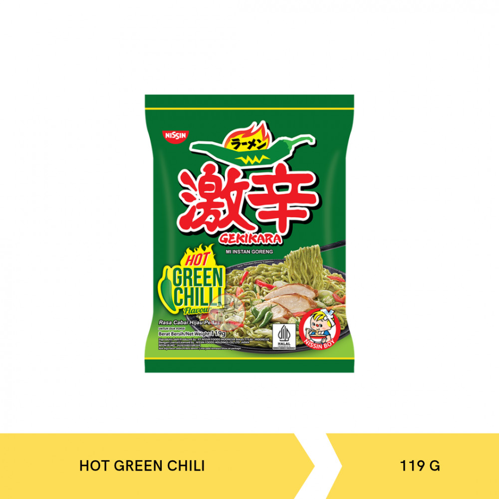 NISSIN GEKIKARA HOT GREEN CHILI 119G X 30 (GKCH)