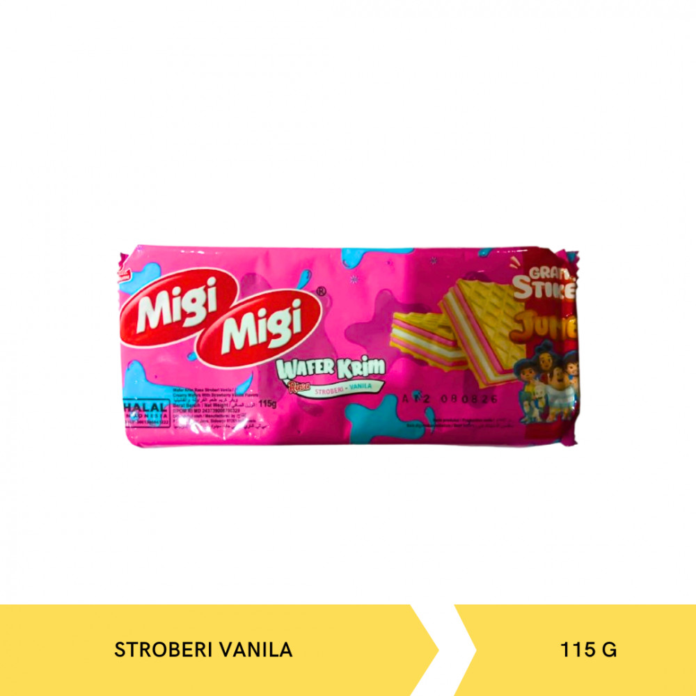 MIGI MIGI WAFER KRIM STRAW VANILA 115G X 24