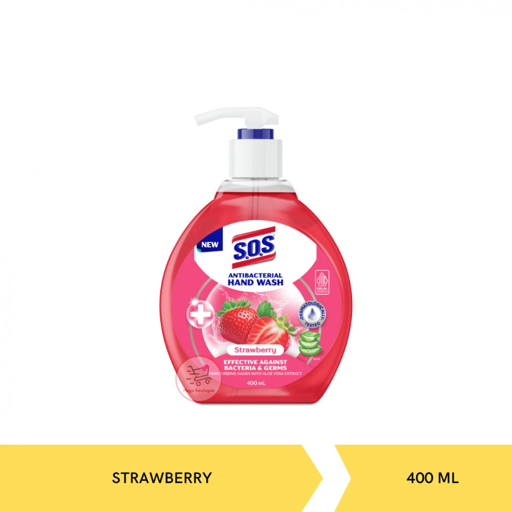 SOS HANDWASH STRAW FLORAL PUMP 400ML X 12