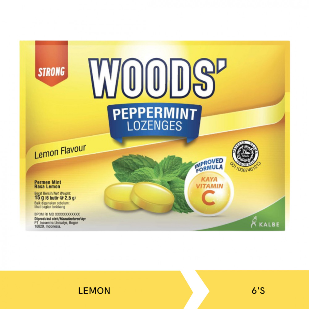 WOODS LOZENGES LEMON VITAMIN C 2.5G/6`S X 15