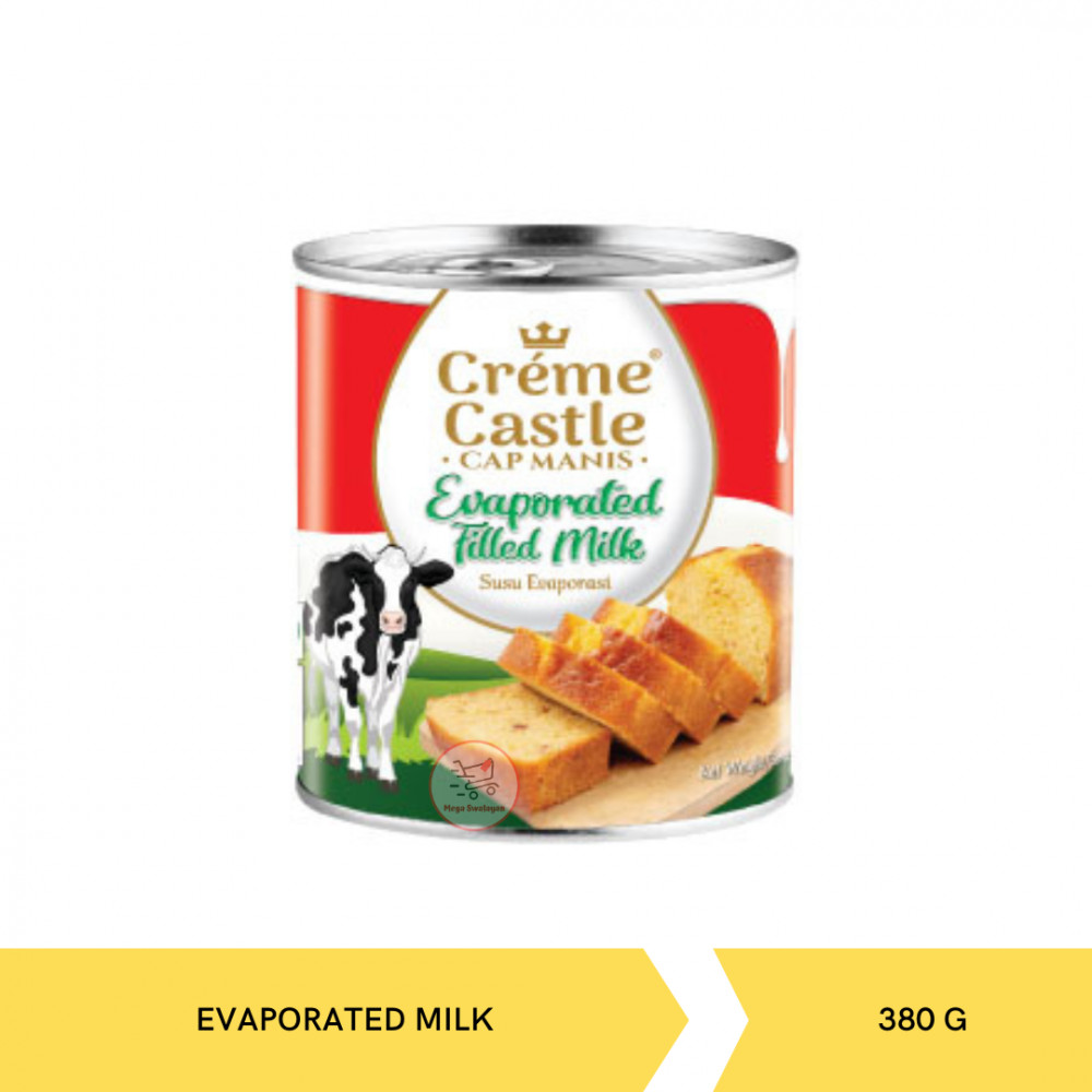 CREME CASTLE EVAPORATED MILK 380G X 48