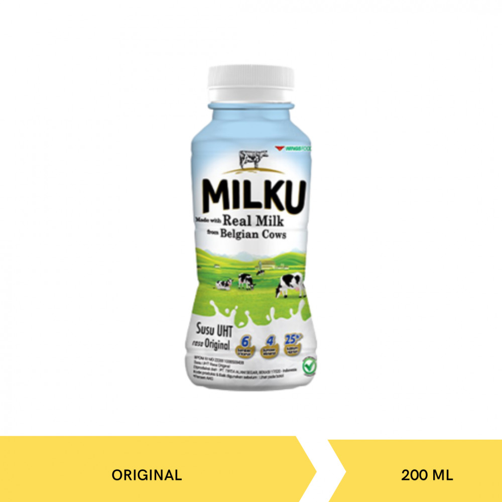 MILKU UHT ORIGINAL BTL 200ML X 12