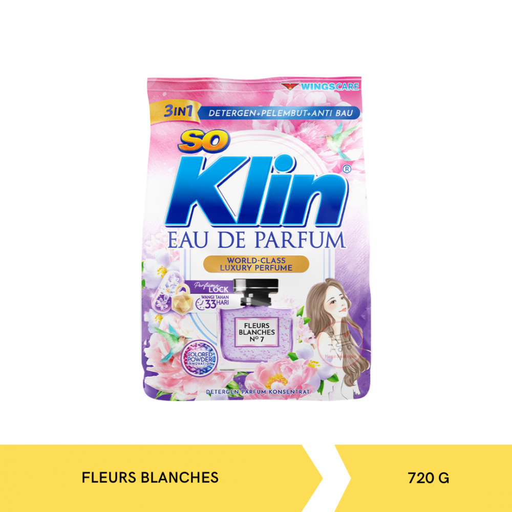 SOKLIN PWD DET EDP FLEURS BLANCHES 720G X 12