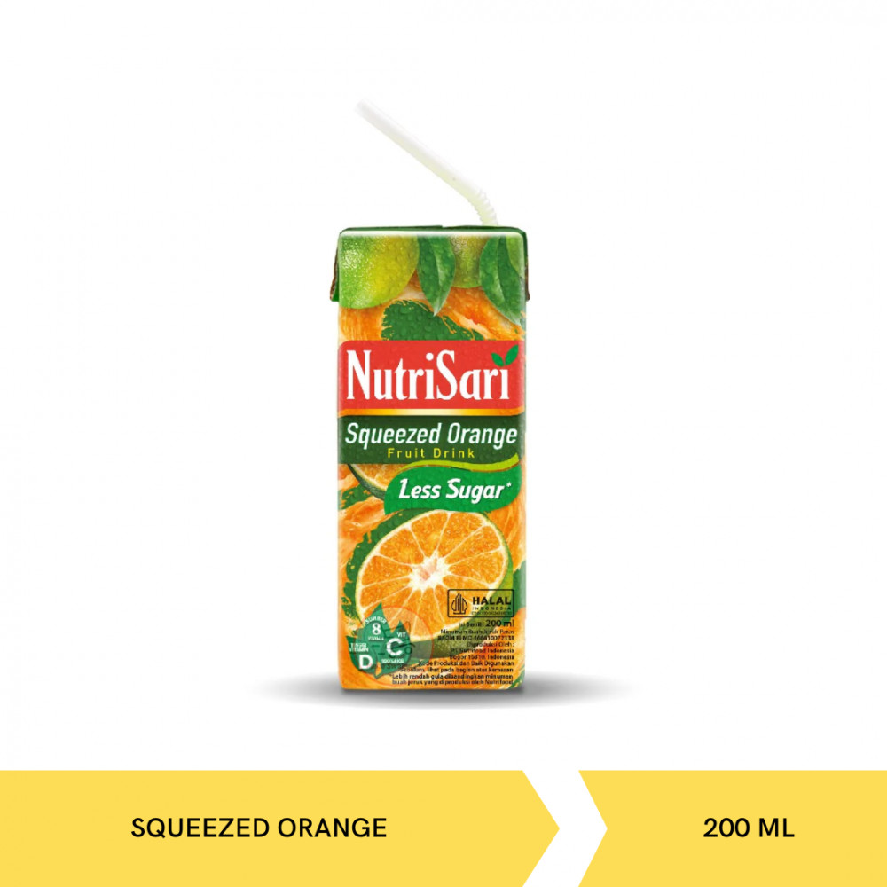 NUTRISARI JUICE SQUEEZED ORANGE 200ML X 24