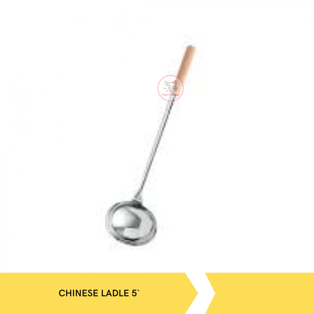 ZEBRA 105313 CHINESE LADLE 5` WOODEN HANDLE