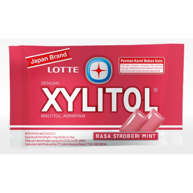 LOTTE XYLITOL BLISTER STRAW MINT 11.6G X 15