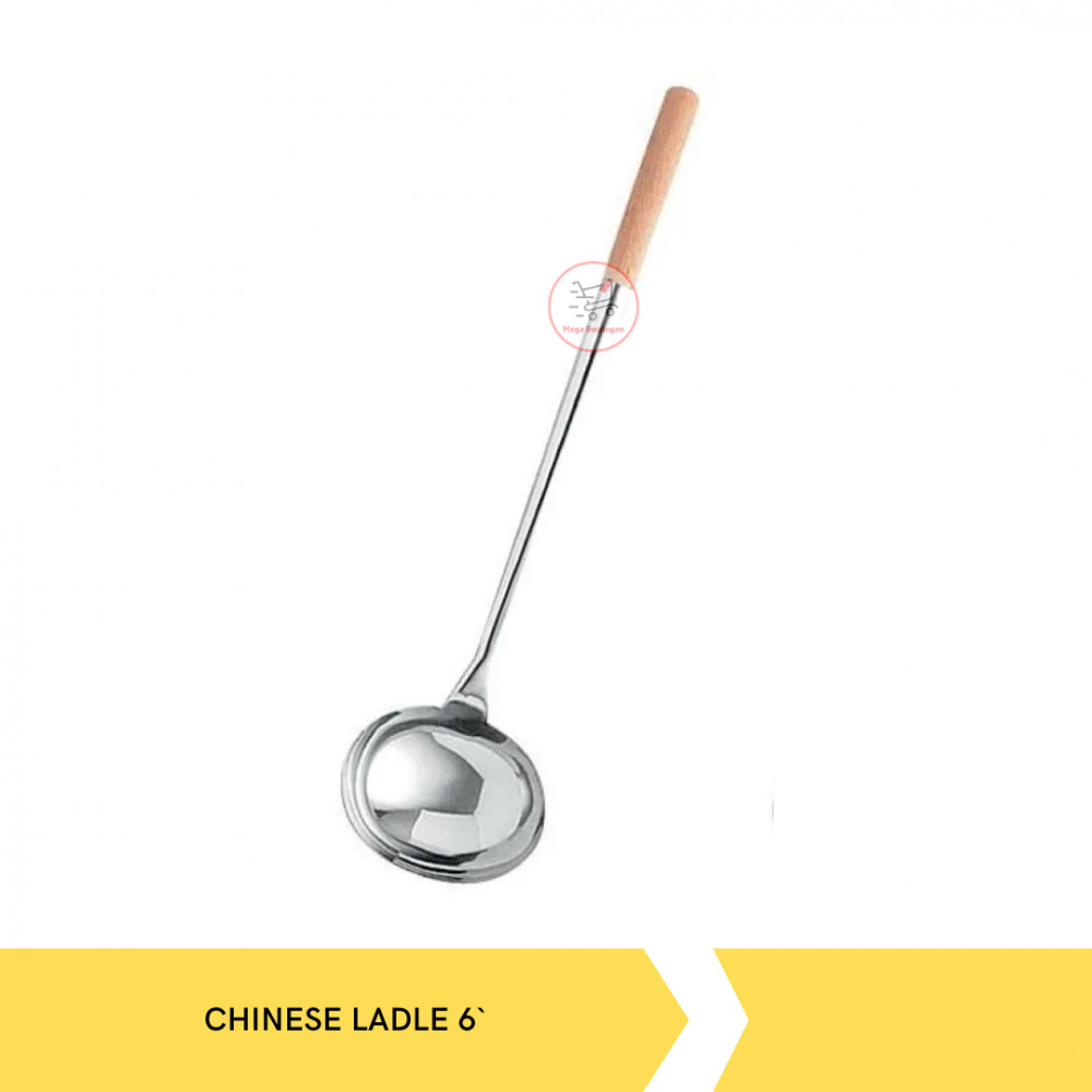 ZEBRA 105315 CHINESE LADLE 6` WOODEN HANDLE