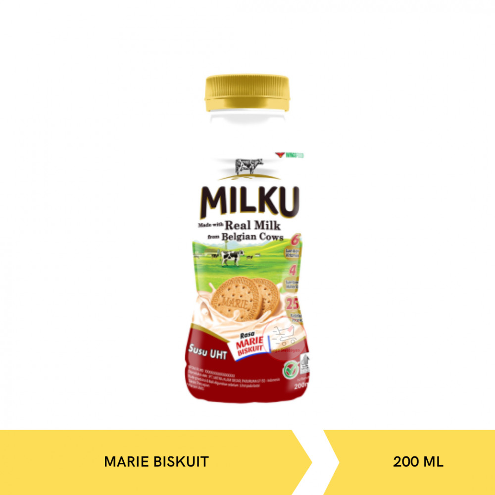 MILKU UHT MARIE BISKUIT BTL 200ML