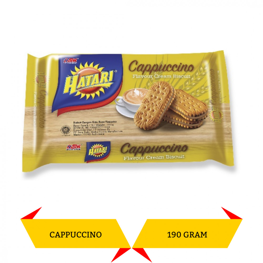 HATARI BISCUIT CAPPUCCINO CREAM 190G  X 21