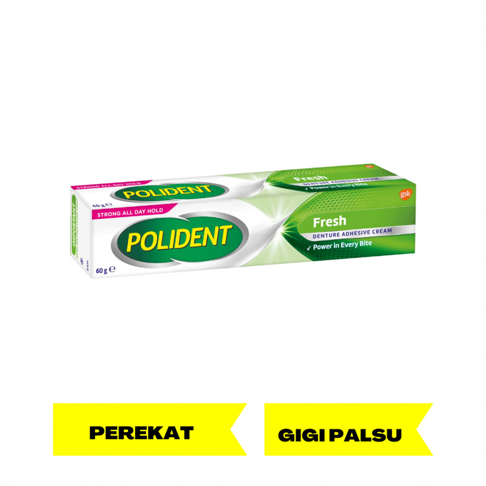 POLIDENT DENTURE ADHESIVE CREAM FRESH MINT 60G