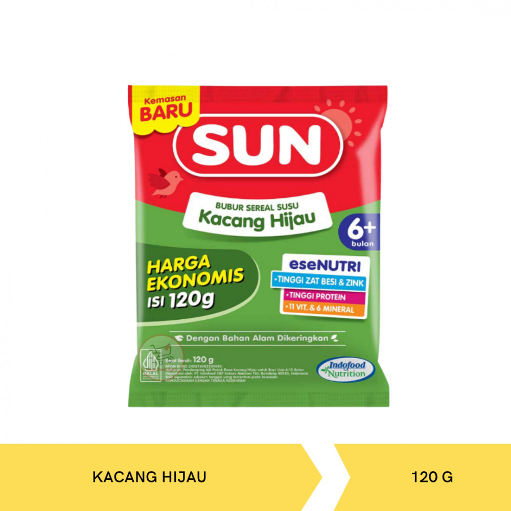 SUN BUBUR 6+ KACANG HIJAU BAG 120G X 24