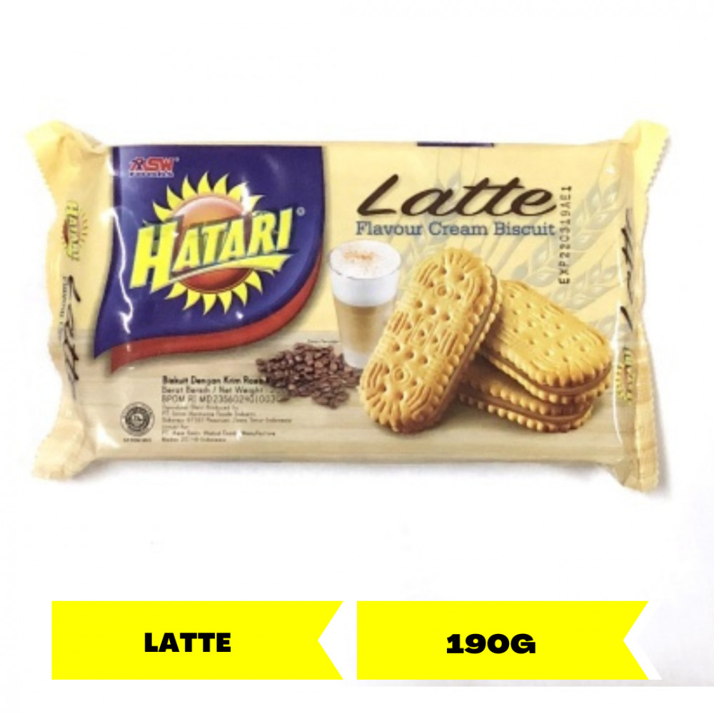 HATARI BISCUIT LATTE CREAM 190G  X 21