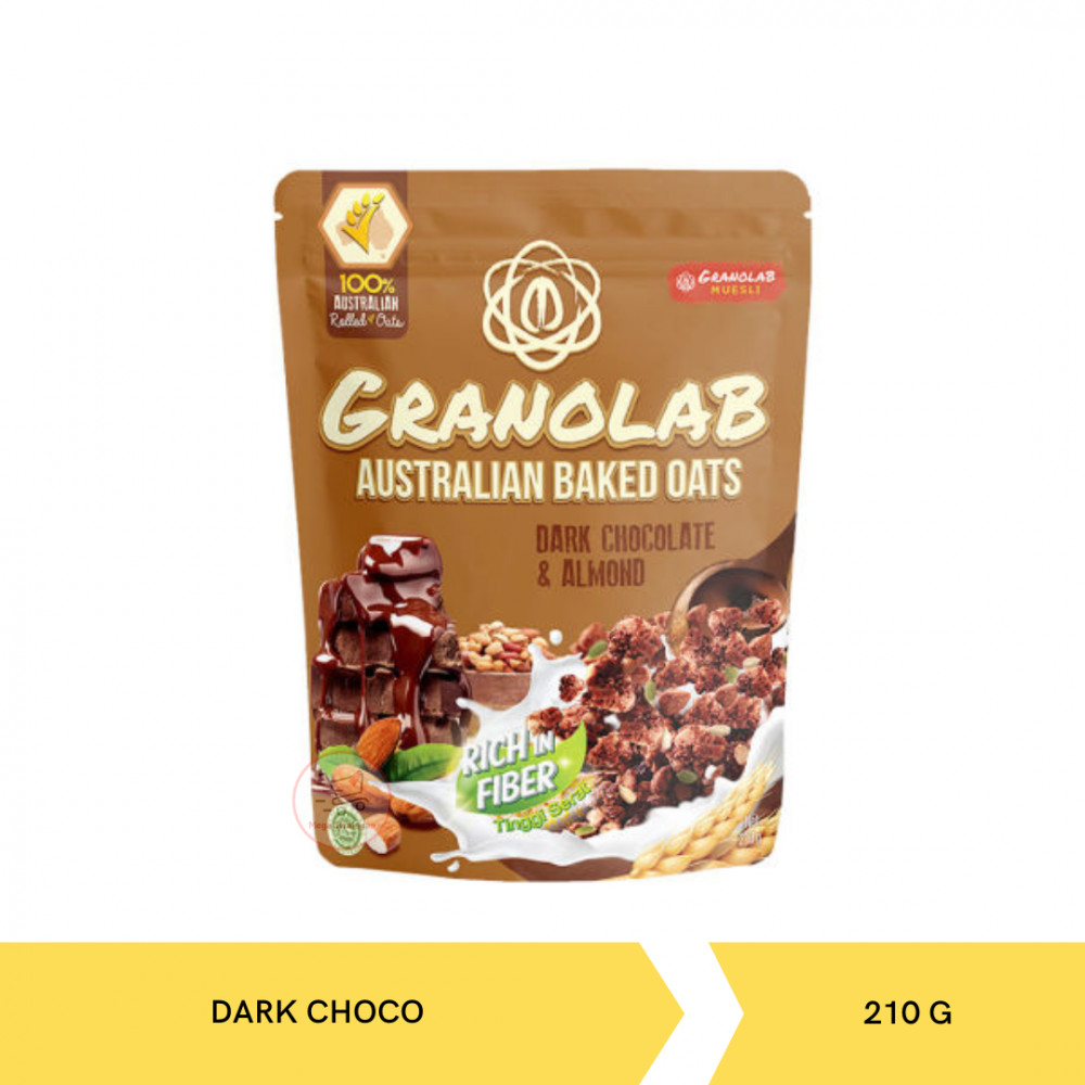 GRANOLAB AUS BAKED OAT DARK CHOCO 210G X 18