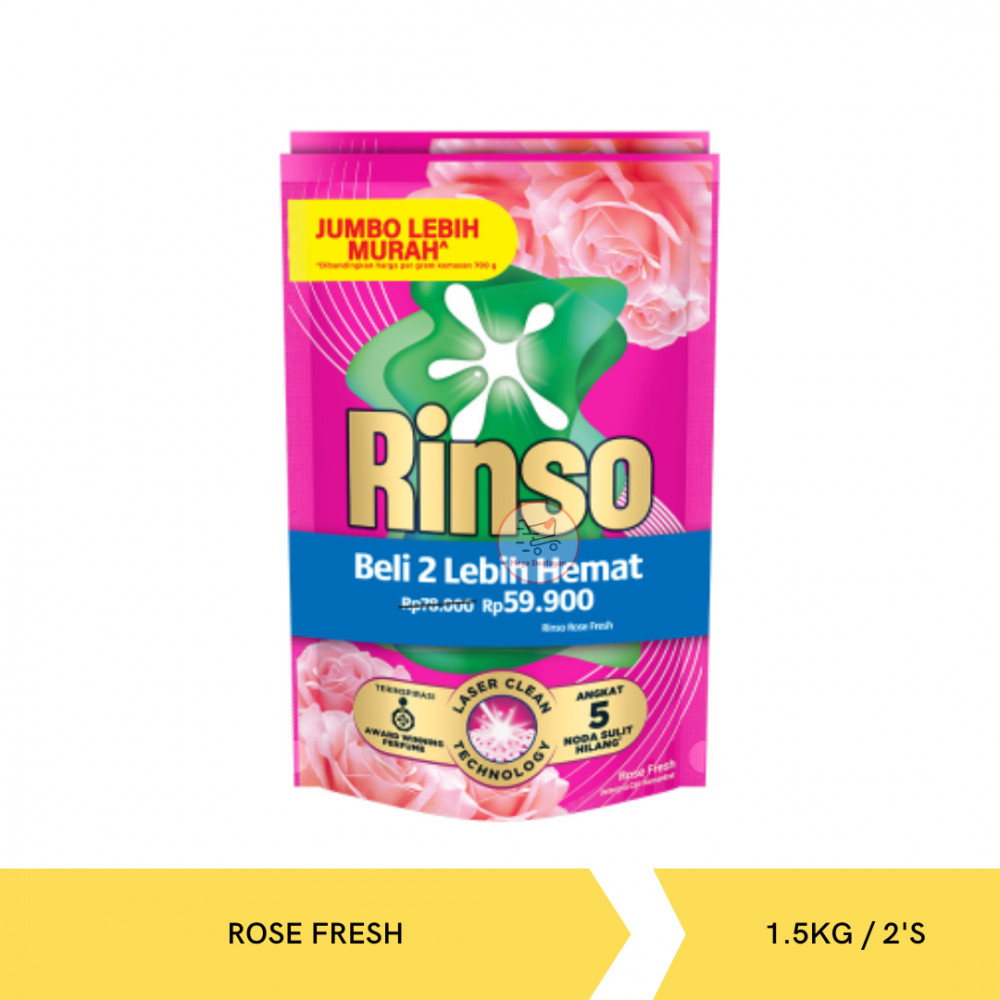 RINSO AN LIQ ROSE FRESH BANDED 1.5KG/2`S X 3