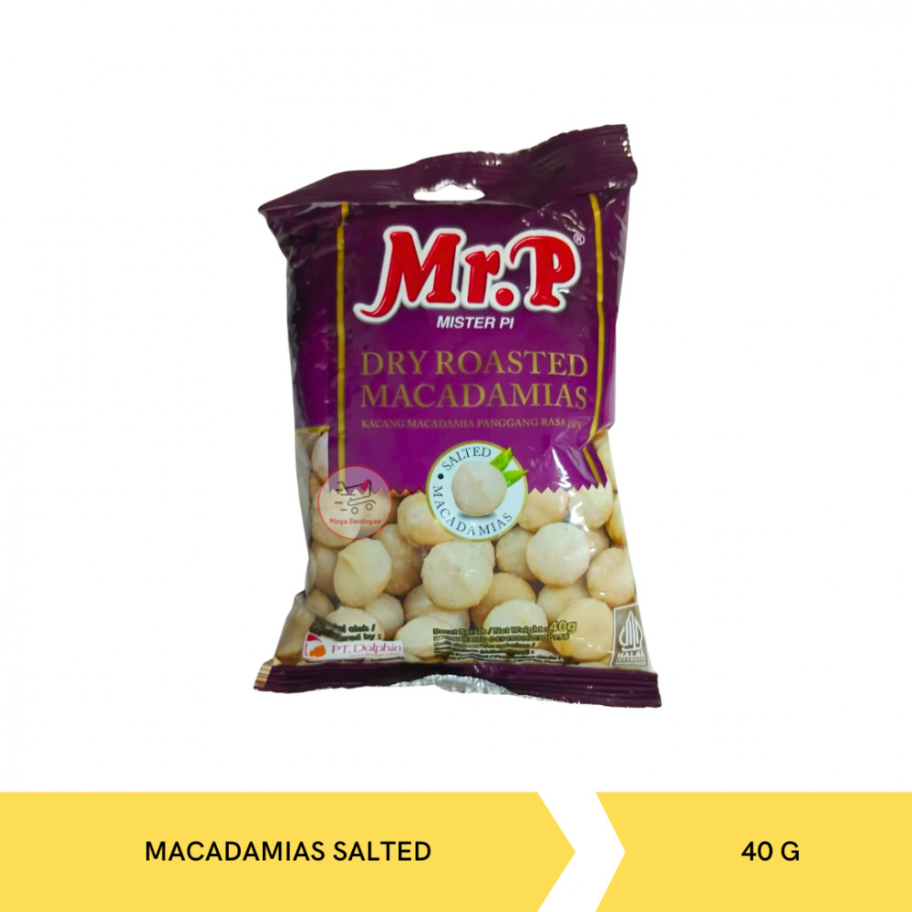 MR.P DRY ROASTED MACADAMIAS SALTED 40GX10