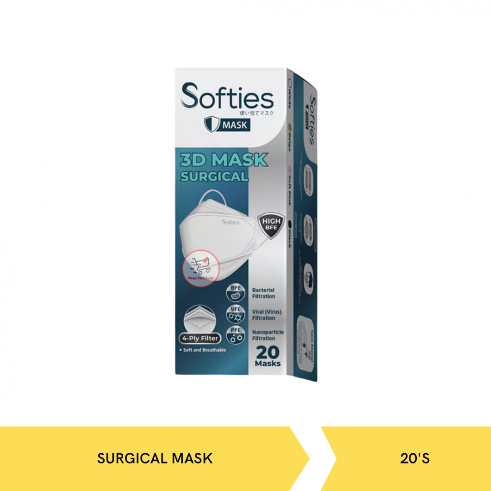 SOFTIES SURGICAL MASK 3D KTK 20`S