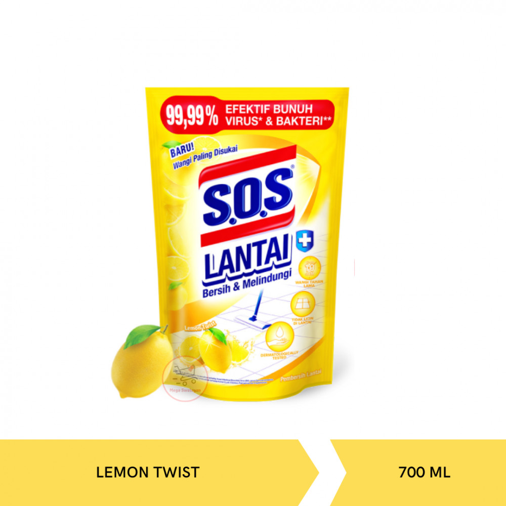 SOS FLOOR LEMON TWIST POUCH 700ML X 12