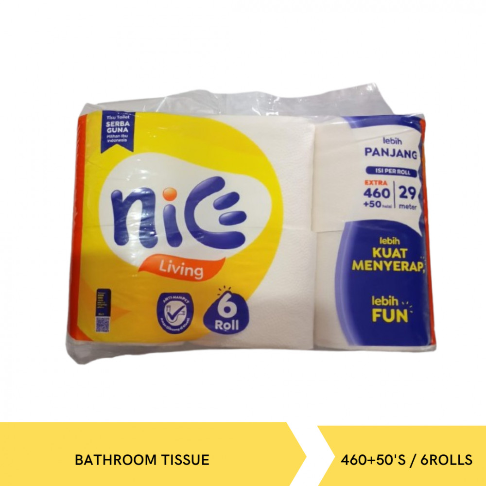 NICE BATHROOM TISSUE/6ROLLS 460+50`S X 16