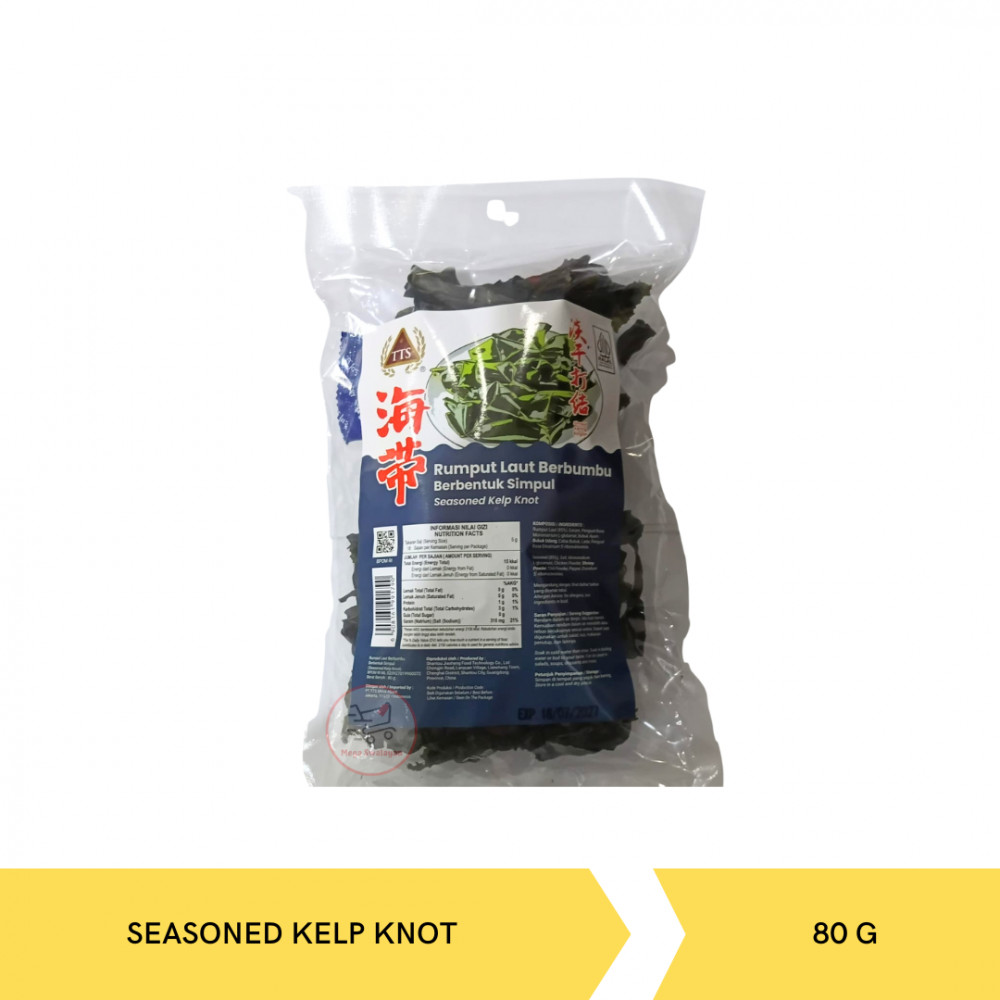TTS SEASONED KELP KNOT SEAWEED 80G X 20
