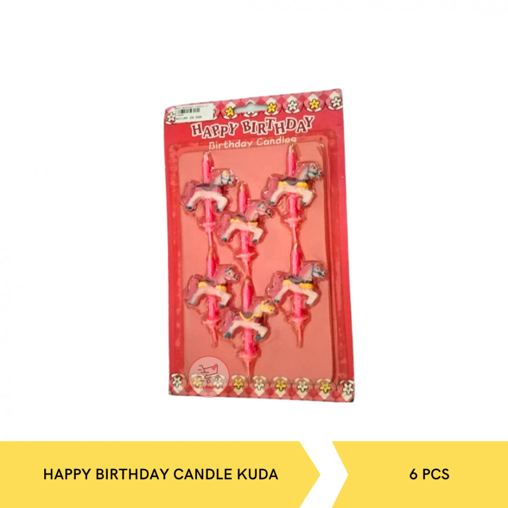 HAPPY BIRTHDAY CANDLE KUDA/6PC #150095