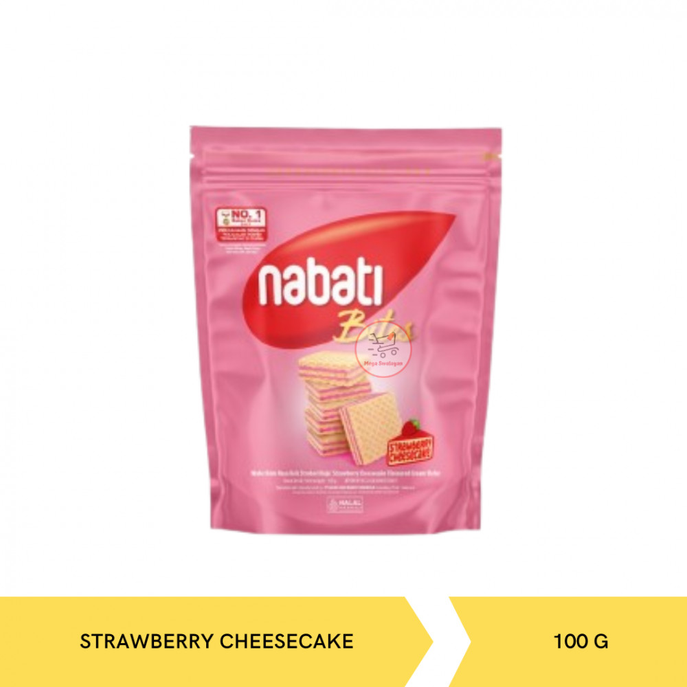 NABATI BITES STRAW CHEESECAKE POUCH 100G X 18