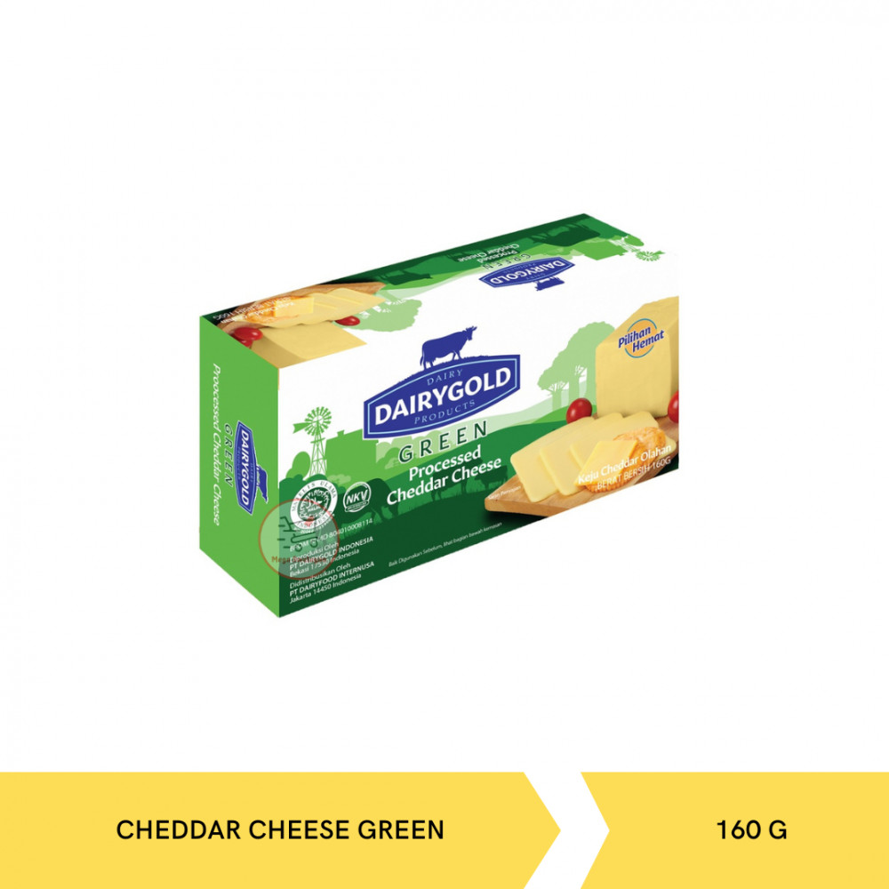 DAIRYGOLD CHEDDAR CHEESE GREEN 160G X 24