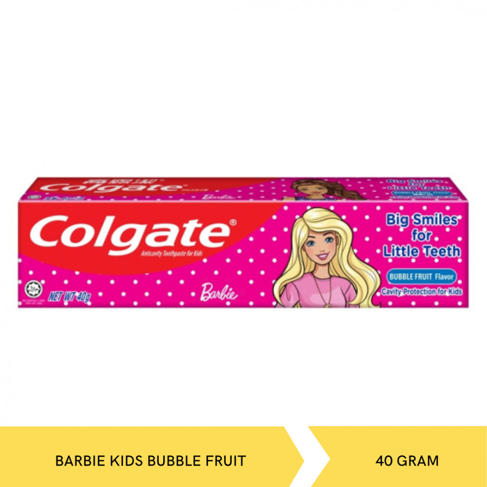 COLGATE T.PASTE BARBIE KIDS BUBBLE FRUIT 40G X 36