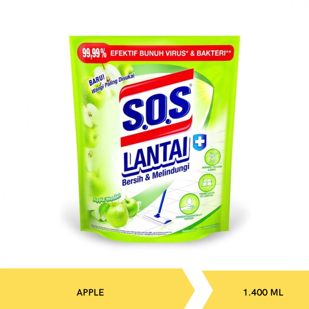 SOS FLOOR APPLE WONDER POUCH 1400ML X 6