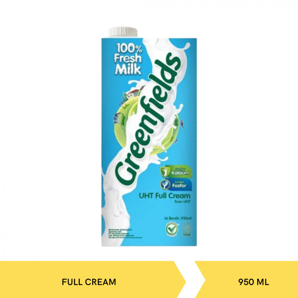 GREEN FIELDS UHT FULL CREAM 950ML X 12