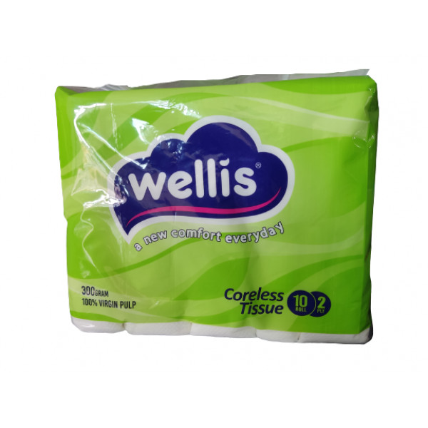 WELLIS CORELESS TISSUE 2PLY 10ROLL X 10