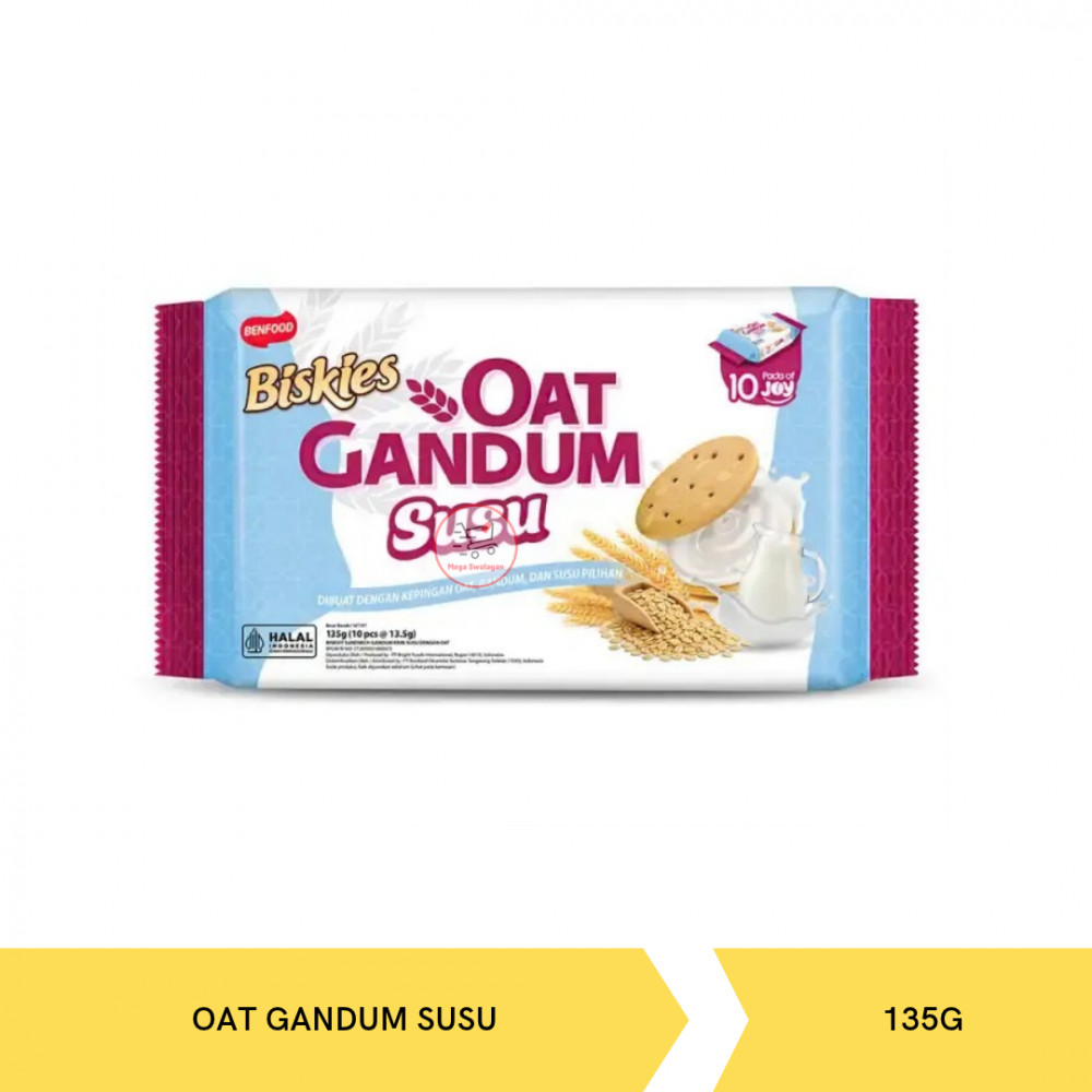 BISKIES SANDW OAT GANDUM SUSU 135G X 12