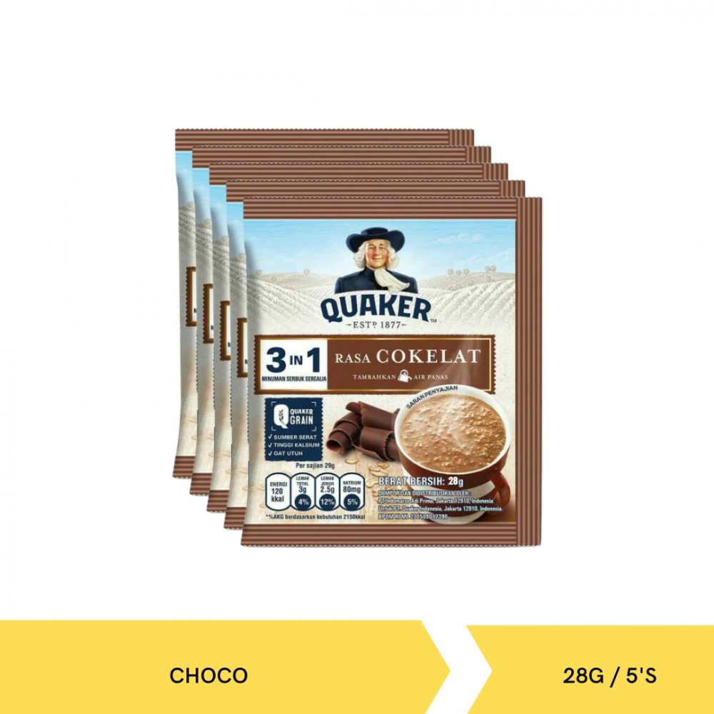 QUAKER 3IN1 CHOCO BANDED 28G/5`S X 20