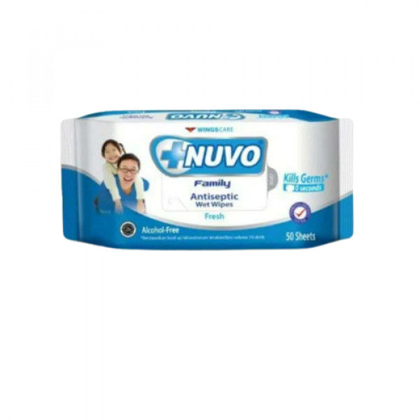 NUVO ANTISEPTIC WIPES FRESH BLUE 50`SBOGOF X 24