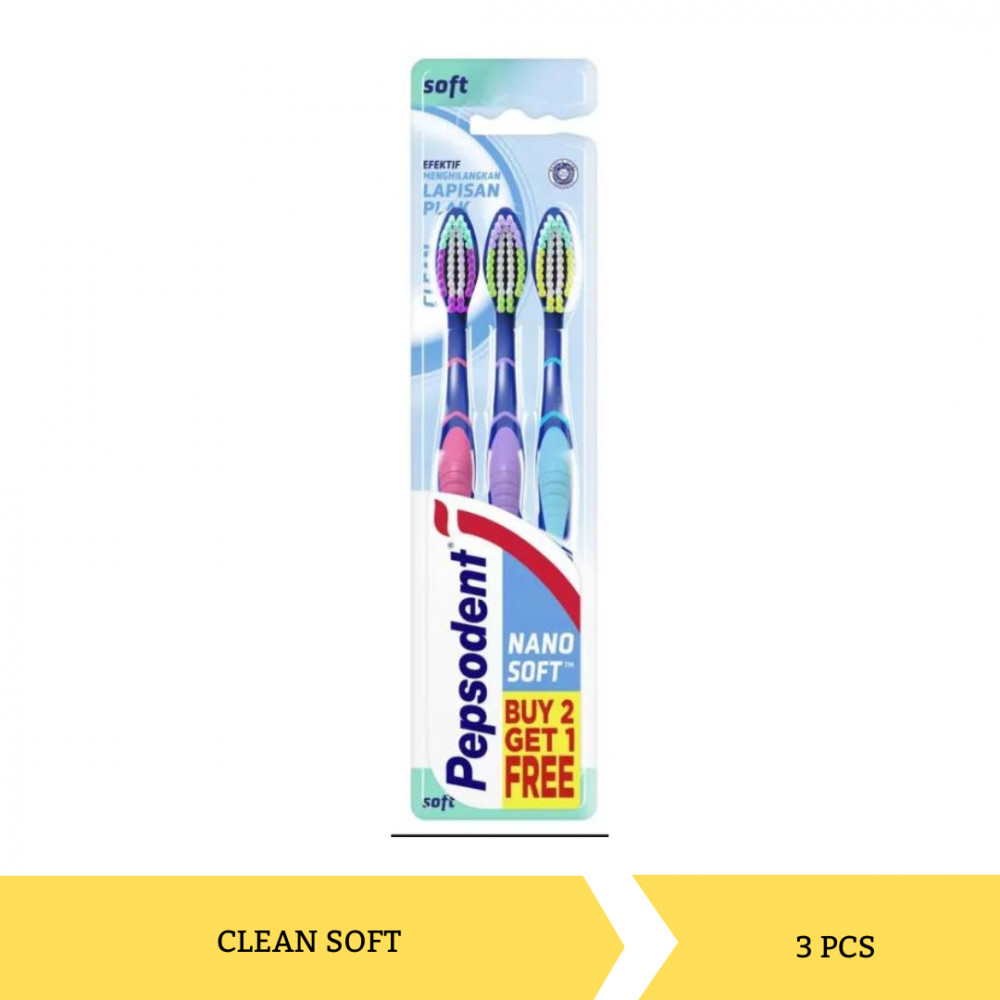 PEPSODENT T.BRUSH DOUBLECARE CLEAN 3`S SOFT