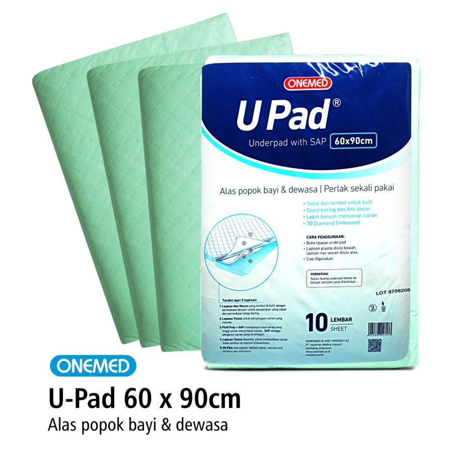 ONEMED U PAD UNDERPAD 10`S 60X90CM X 10
