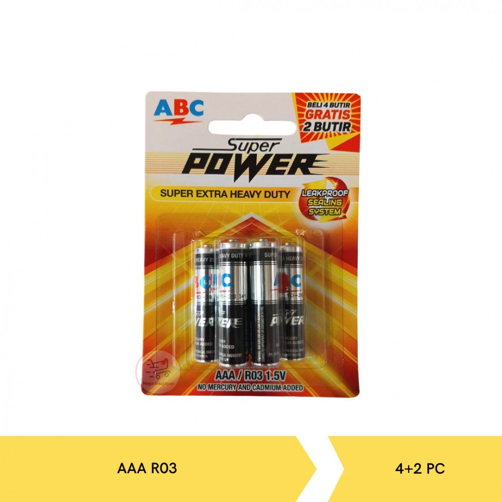 ABC BATTERY SUPER POWER AAA/R03 4+2PC