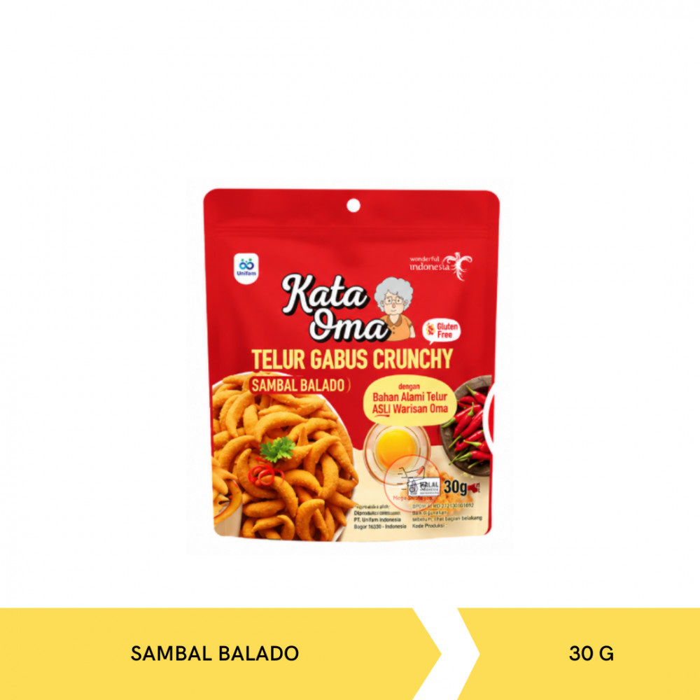 KATA OMA TELUR GABUS BALADO 30GX60