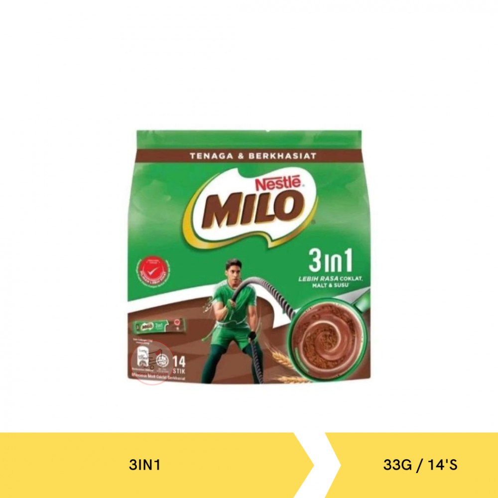NESTLE MILO 3IN1 MALAY PACK 33G/14`S X 24