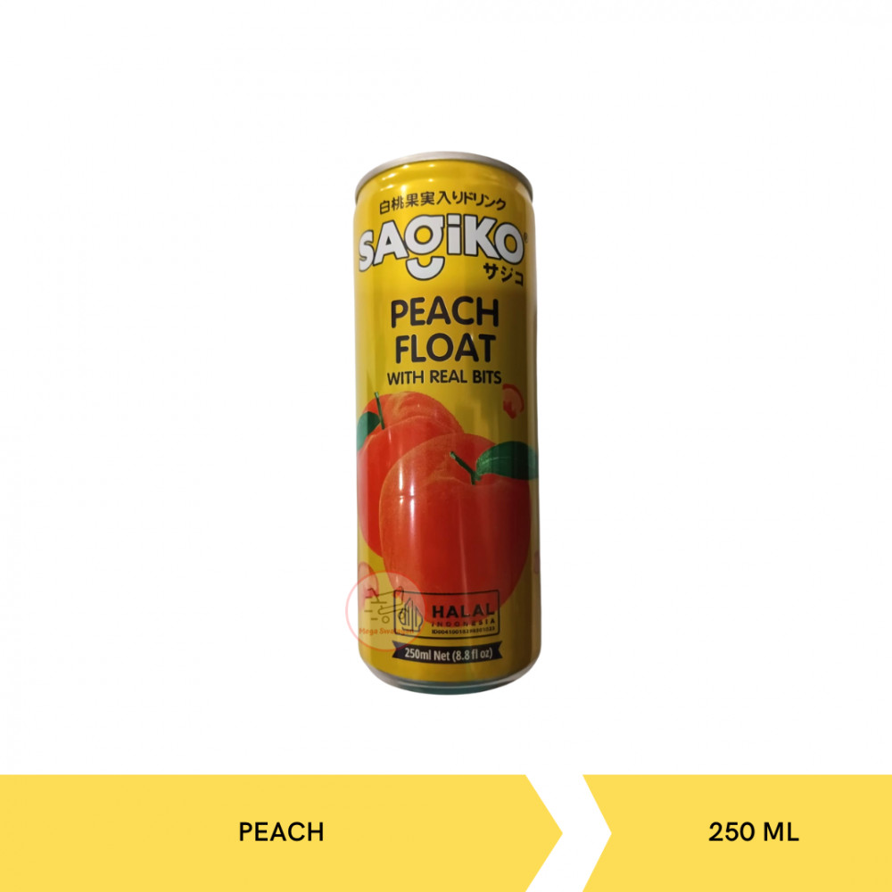 SAGIKO PEACH FLOAT W/ REAL BITS TIN 250MLX24