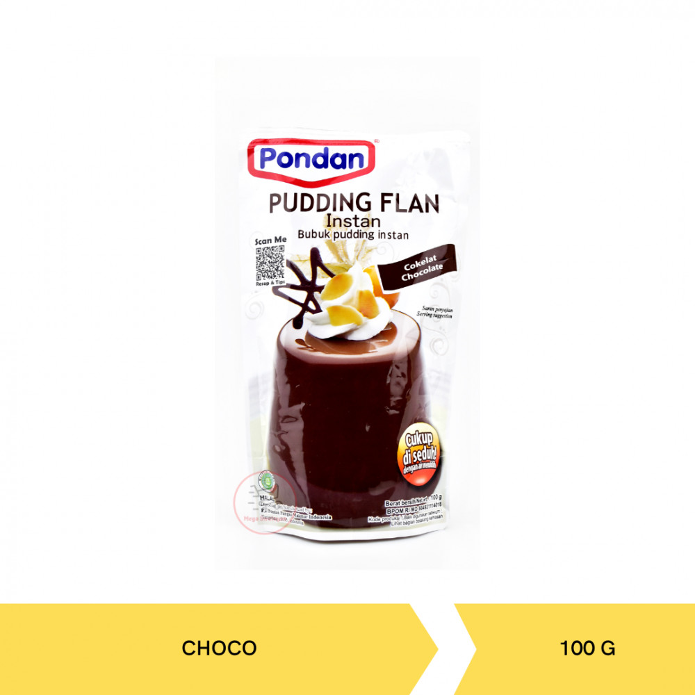 PONDAN PUDING FLAN CHOCO POUCH 100GX12X4PAK